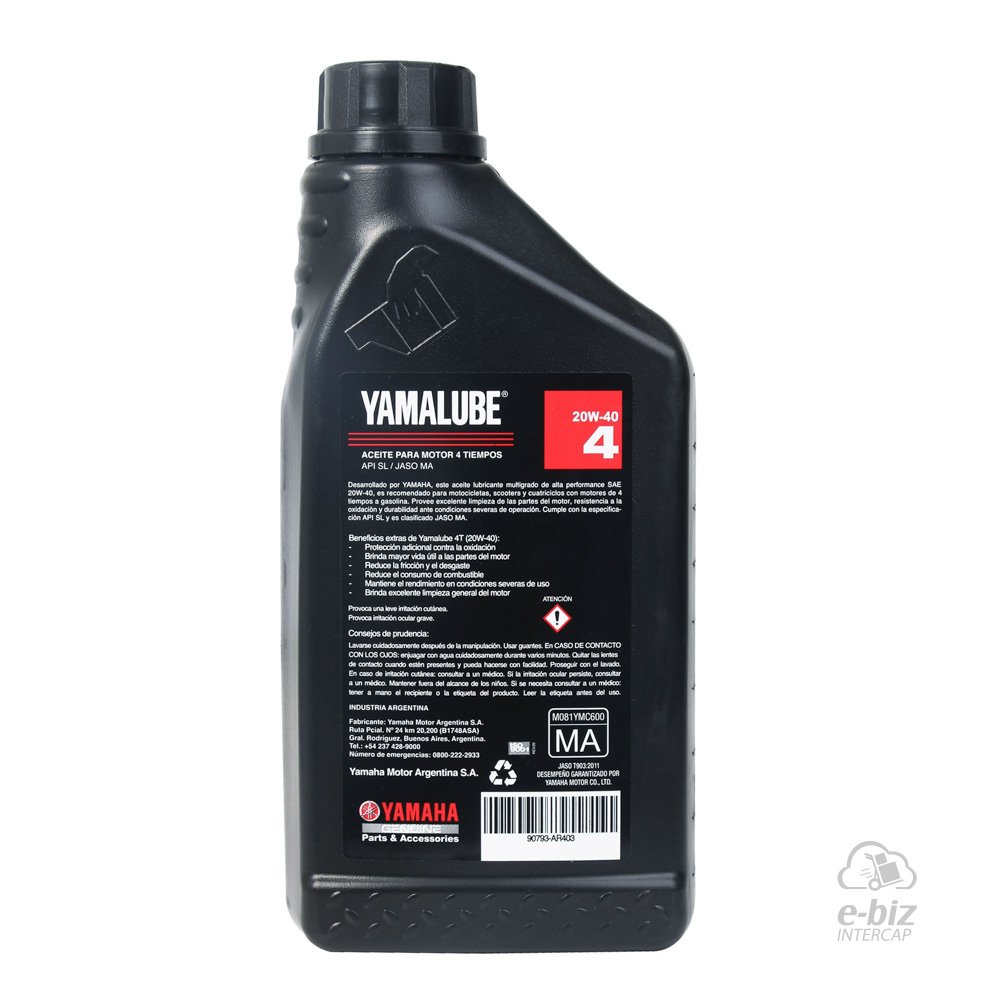 ACEITE YAMALUBE 4T (MINERAL) 20W40 API SL 1L