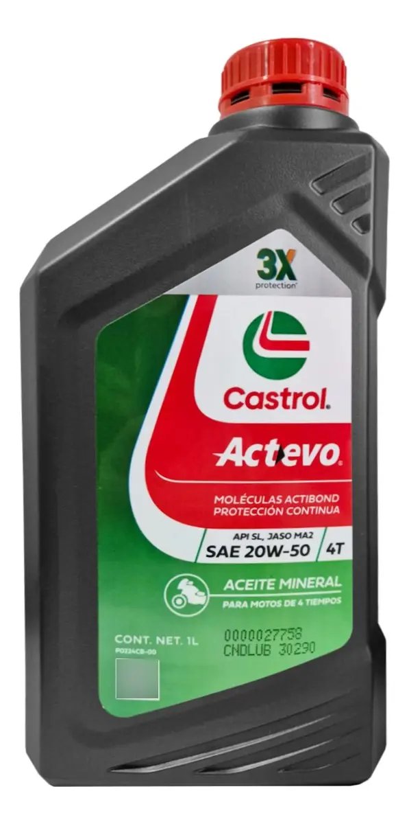 ACEITE CASTROL 20W50 MINERAL ACTEVO GRIS